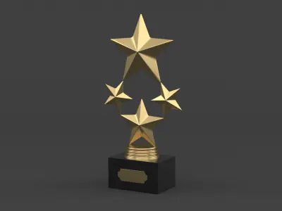 Gold Trophy Cups 3D model buy