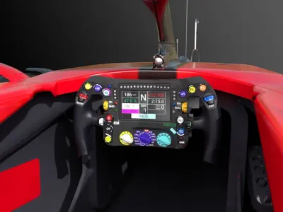 Ferrari SF23 RIGGED Low-poly 3D model
