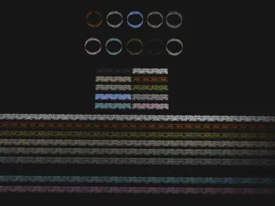 10 Lace Borders and Trims Materials Textures Low-poly 3D model