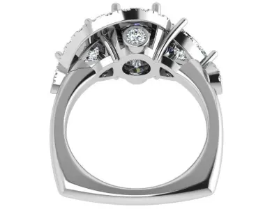 Round Diamond Euro Shank Ring 4495 3D print model