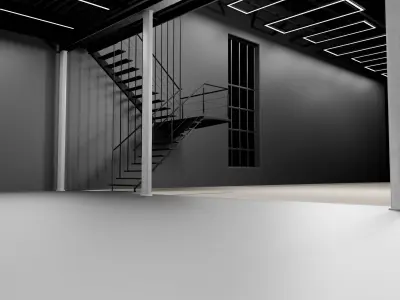 warehouse SCI FI futuristic CAR STUDIO SCENE 3D model