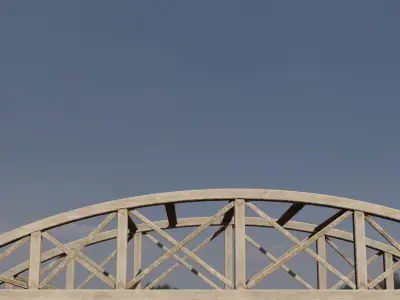 Wooden bridge Low-poly 3D model