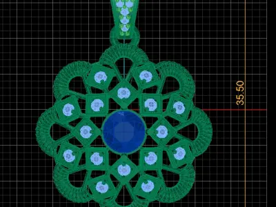 SUNFLOWER STYLE PENDANT 3D PRINTABLE MODEL 3D print model