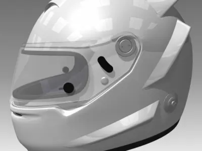 Race Car Helmet 3D model