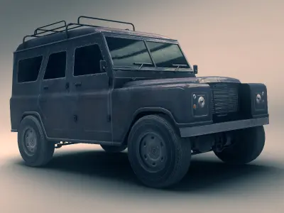 SUV 2 old land rover Low-poly 3D model