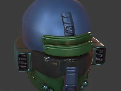 Gas mask helmet 3d model scifi Low-poly  Low-poly 3D model 99