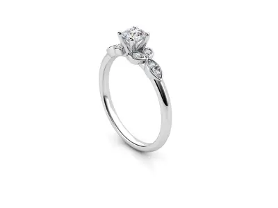 ZDR088 engagement ring with diamonds 3D print model