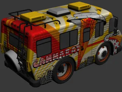 cartoon car vehicle 3d game ready model Low-poly 3D model-011 Low-poly 3D model