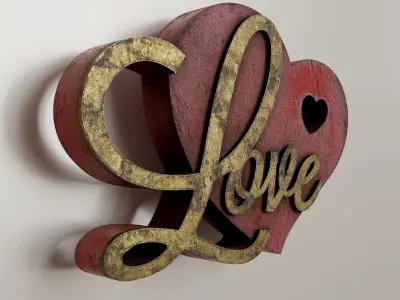 Vintage Valentines Day Decor 1 Low-poly 3D model
