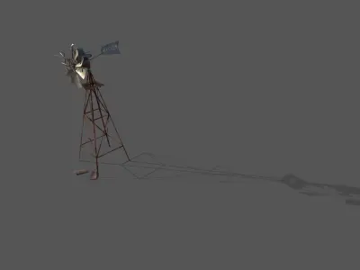 Windmill Low-poly 3D model shop