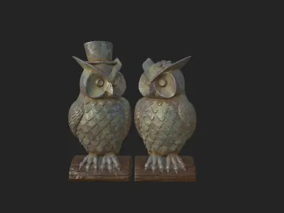 Owl Statue 3D Model 3D model