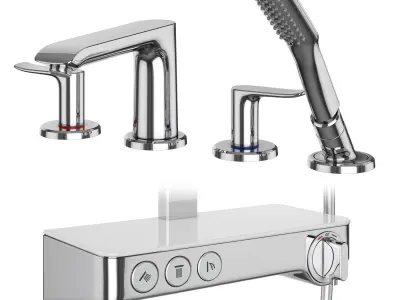 Faucets and shower systems Hansgrohe set 173 3D model