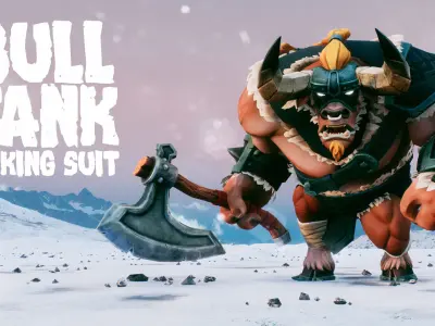 Bull Tank - Rigged and Animated Low-poly 3D model