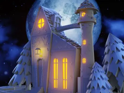 Flying Castle Free 3D model