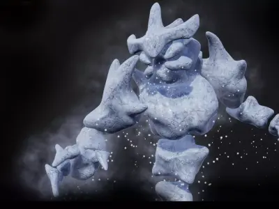 Ice elemental low-poly game engine ready 3D model Low-poly 3D model