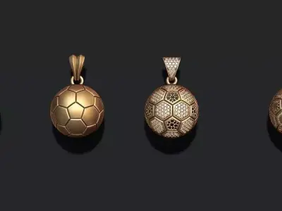 Football ball pendant 3d pack set 3D print model