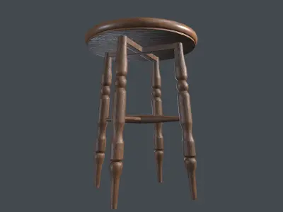 Chair Grunderzeit Classical Style 01 Low-poly 3D model