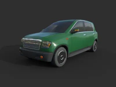 Generic Hatchback 01 Clean Green Low-poly 3D model
