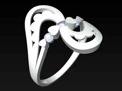 Diamond Ring - Womens Rings - N2156 Free 3D print model