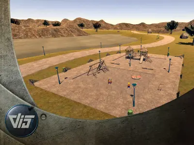 Park Racing Track Low-poly 3D model