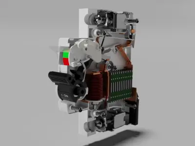 Electric switch automatic with fully detailed mechanism 3D model