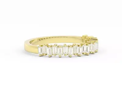 Baguette Wedding Band Ring Womens 3D print model