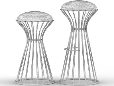 Adelphi Bar Counter Stool 3D model