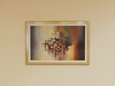 Framed Artwork Abstract Geometric 3 Low-poly 3D model