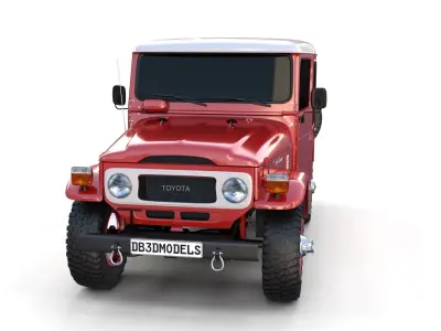 Toyota Land Cruiser FJ 40 with Chassis Red 3D model