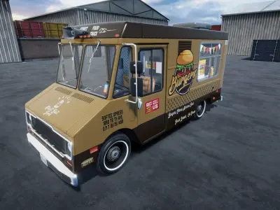 Food truck unity asset Low-poly 3D model