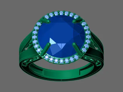Womens Rings With Stone Ring Ready STL 3DM Models Rings women 3D print model 30