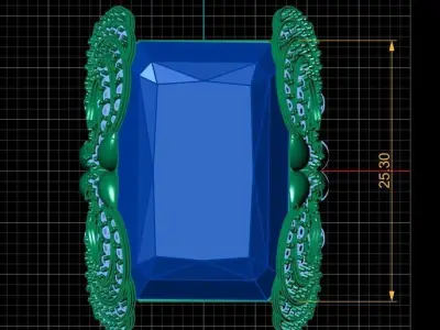 red ruby stylish ring 3d printable model 3D print model