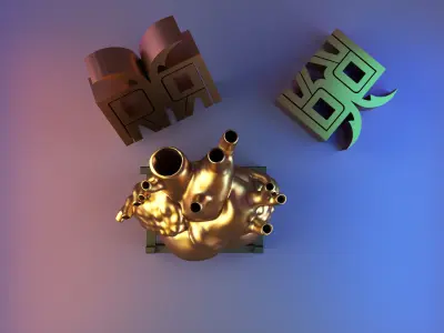 beautiful heart vase 3D print model