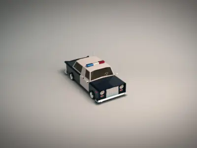 Low Poly Police Car 01 Low-poly 3D model
