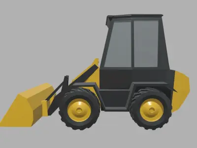 Low Poly Compact Loader 01 Low-poly 3D model