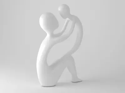 Mother and Child sculpture 3D model