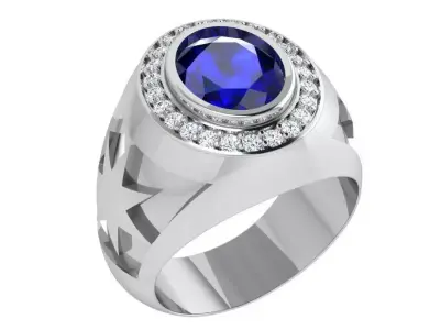 Oval Halo Engraving Ring 4352 3D print model
