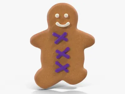 Gingerbread Cookie 8 Low-poly 3D model