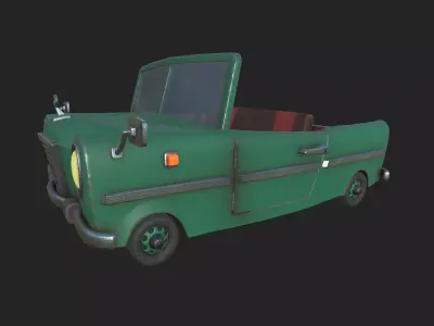 Cabriolet Cartoon Free low-poly 3D model