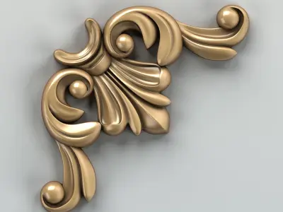 Carved decor corner 003 3D model