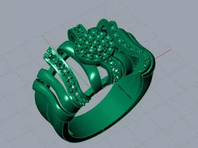 Luxury white gold ring with sapphire model jr00122 3D print model