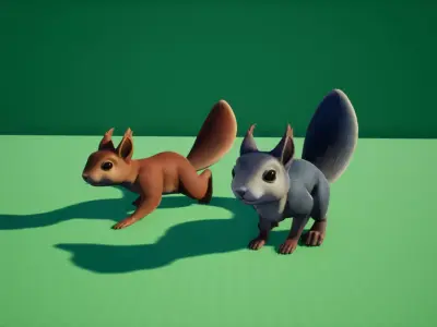 Squirrel squirrels Low-poly 3D model