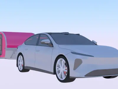 Nio ET7 with caravan 3D model