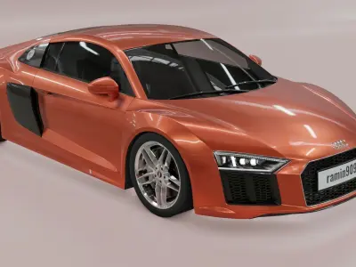 Audi R8 V10 super 3d model with rigged 3D model