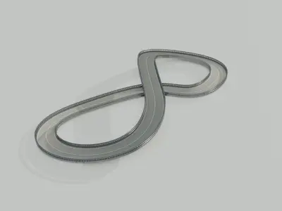 Track letter s Low-poly 3D model