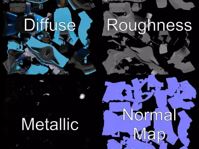 Azure Racing Helmet model pack Low-poly 3D model