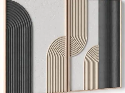 Relief artwork 37 - 3d art wall decor - Panels 3D model