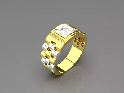 Luxury man Rolex design diamond ring model ror0025 3D print model