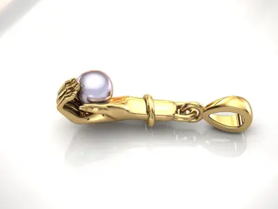  Pearl Pendant in Hand 3D print model