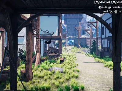 Medieval Modular City - Stuff and Tools Low-poly 3D model